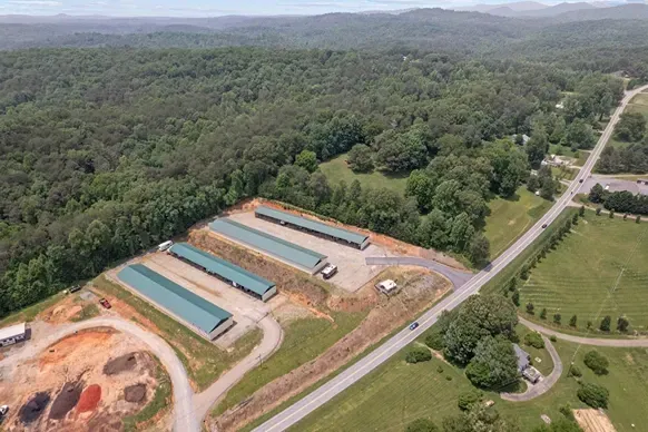 Aerial view of storage facility
